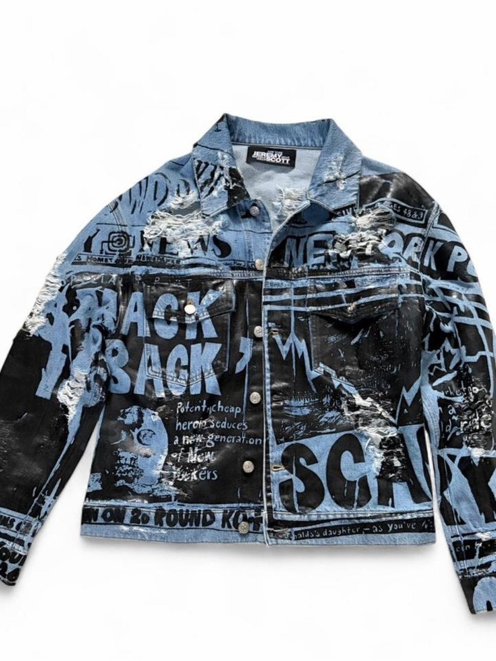 Jeremy Scott Distressed Denim Jacket